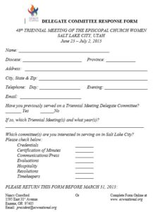 Delegate Committee Response Form
