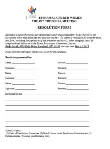 Triennial 2015 Resolution form