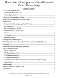 NECW Start Up Packet Table Contents