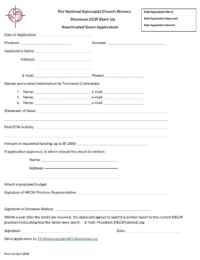 Diocesan ECW Start Up